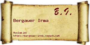 Bergauer Irma névjegykártya